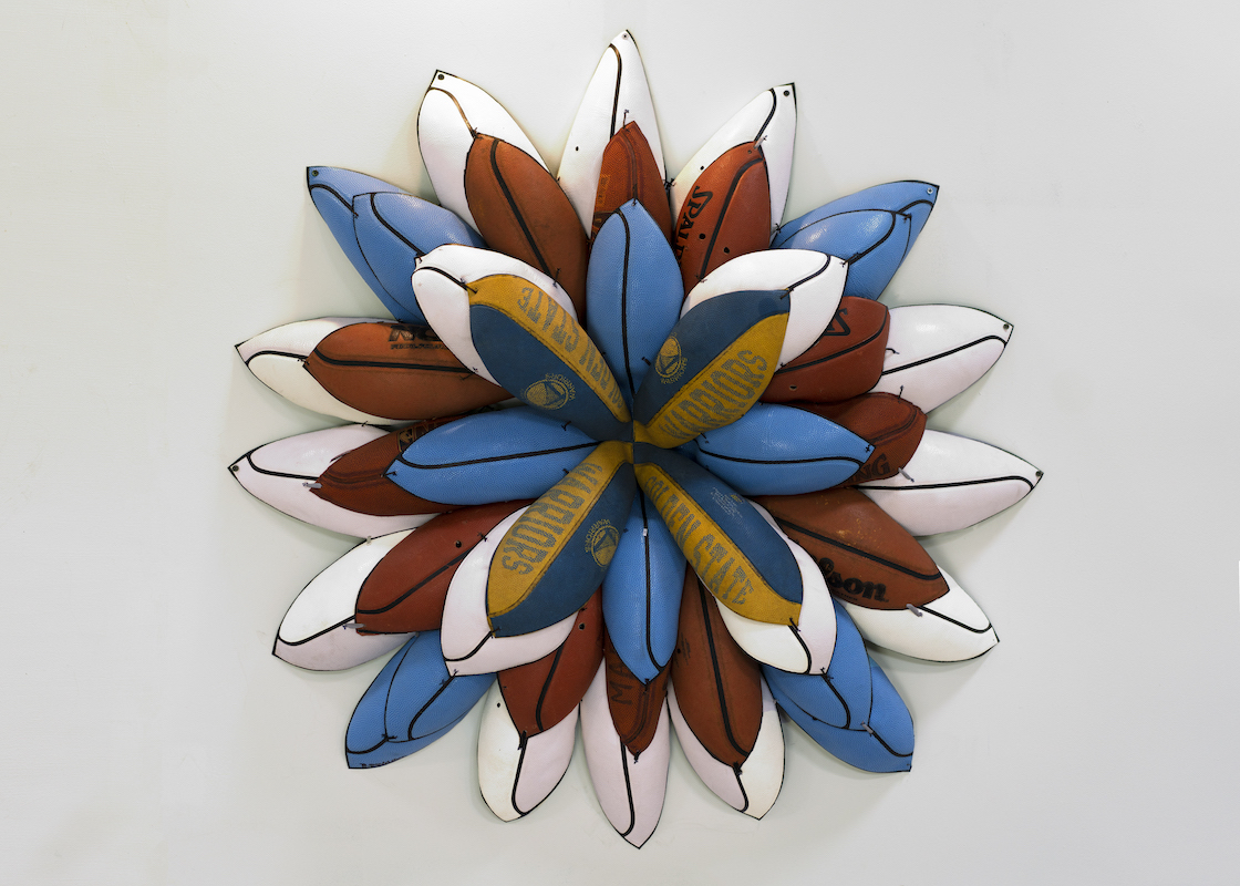 Basketball flower looking wall hanging